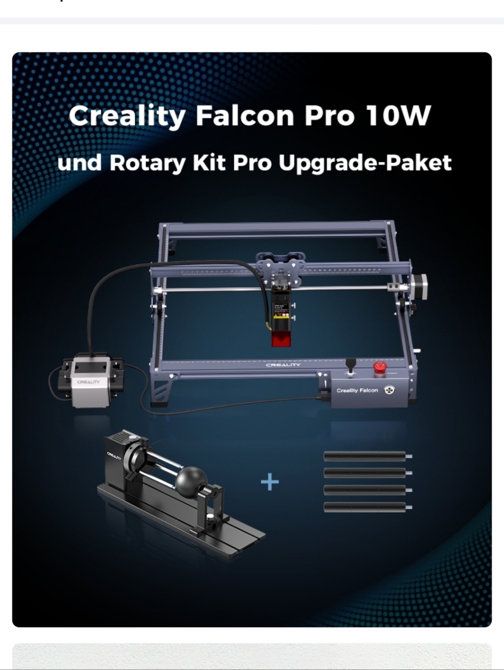 Creality Falcon Pro 10W Laser Engraver With Rotary Kit Pro Upgrade